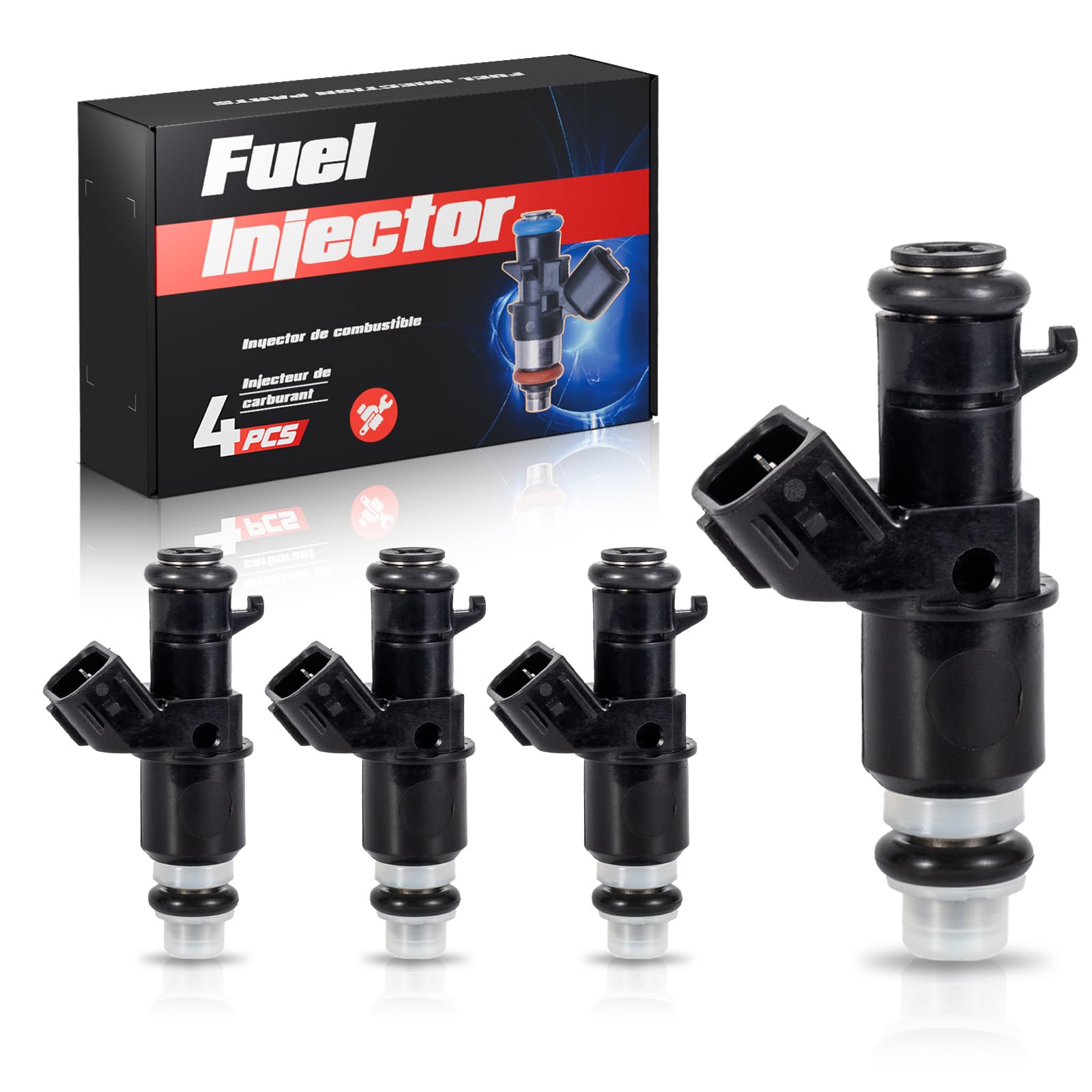 ENA 6 Holes Fuel Injectors Compatible with Honda Civic Fit 1.5L 1.8L 2006 2007 2008 2009 2010 2011 2012 2013 Replacement for 16450RNAA01 FJ785 Set of