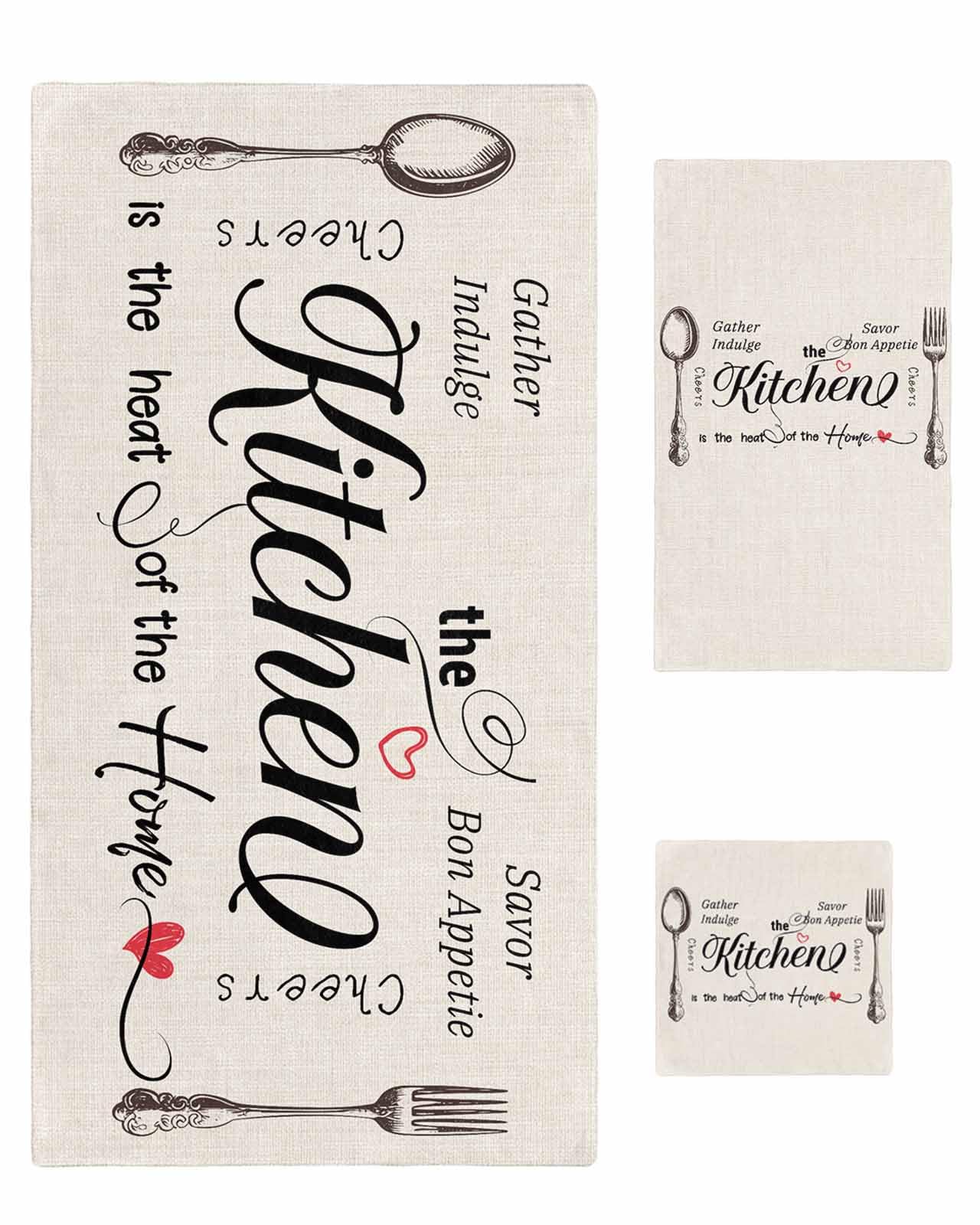 Modern Chef Bathroom Towel Set,Microfiber Bath Kitchen Beach Hand Dish Towels Set,Quick Dry Soft Decorative Towels+Set Clearance Bulk Accessories Decor(3-PC) Kitchen Family Quotations Farmhouse Beige