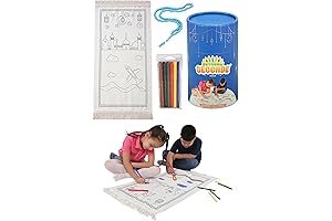 ihvan online Washable Painted Prayer Rug for Kids Makes Learning Salah a Pleasure