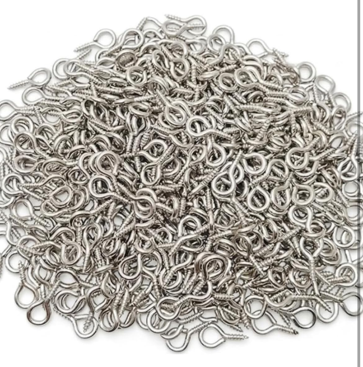 100 Pcs Silver Screw Eye Pins Eyelets Screw Threaded Clasp Hooks for Making Pendants, Beads, Jewellery Findings DIY Craft-image-1