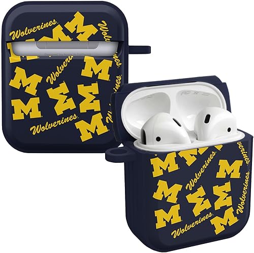 Miniatura 15 de Affinity Bands Michigan Wolverines Champion Series HDX - Funda compatible con Apple AirPods Generaciones 1 y 2 Azul,Camo,Clásico,Michigan
