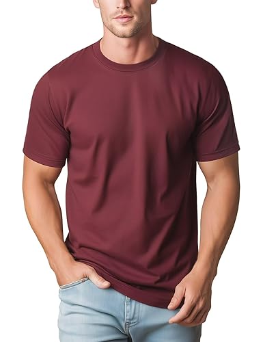 Mens Crewneck T Shirts Relaxed Plain Soft Triblend Basic Tees