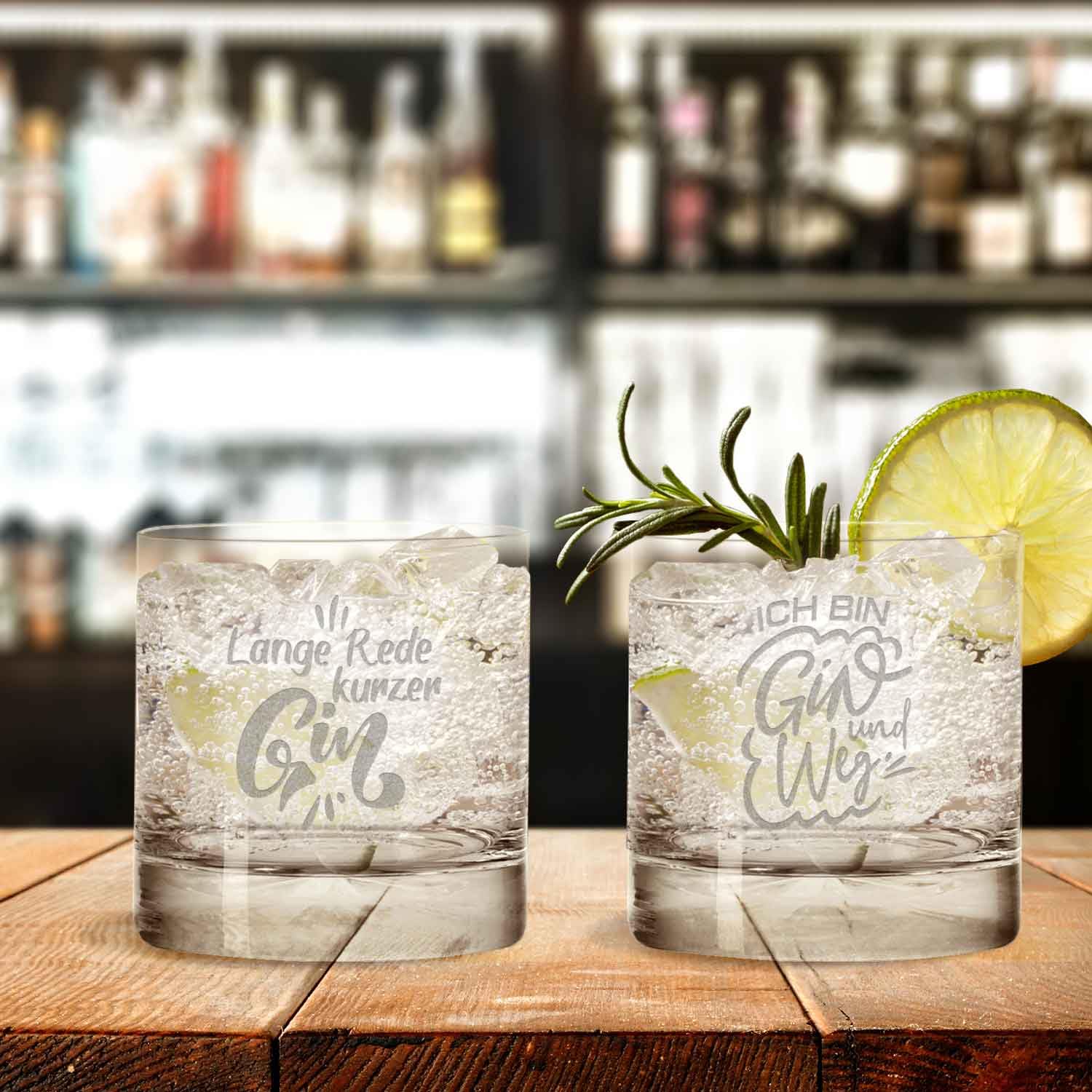 Set Di 2 Bicchieri Montana GIN Con Incisione - La Serata Può