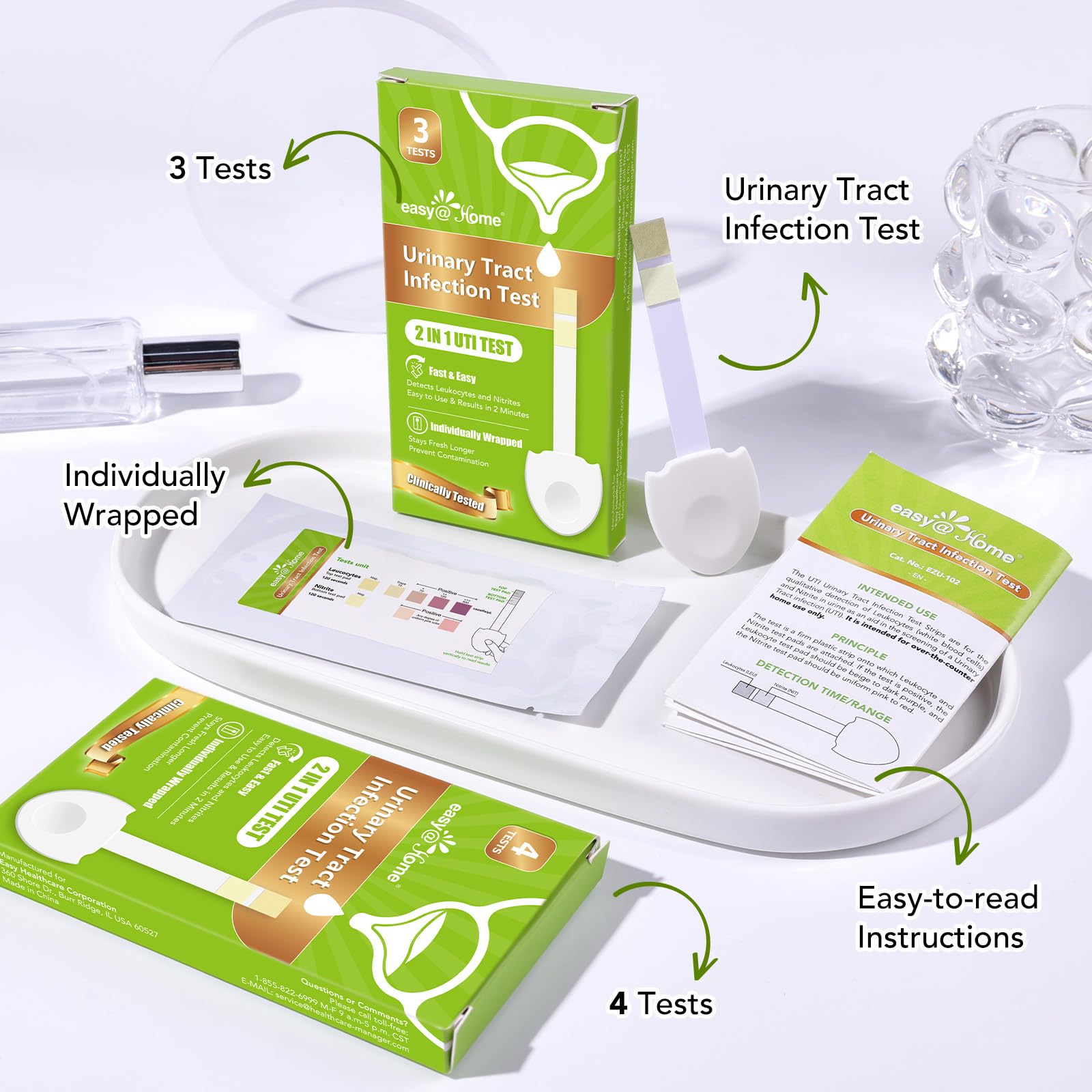 UTI Test Strips 30 Count - EasyHome Urinary Tract Infection Test For Men And Women - Detects Leukocytes And Nitrites - Quick, Accurate Home Testing Kit | Buy Now With Express International Delivery - View #5