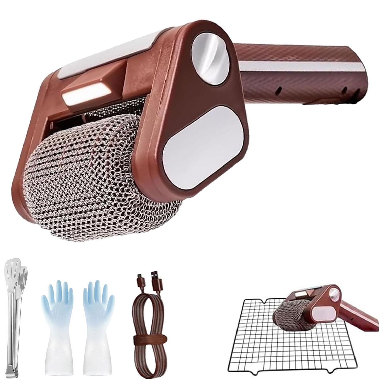 Nettoyeur de grill électrique sans brosse Shaker rechargeable sans fil à 350 tr/min