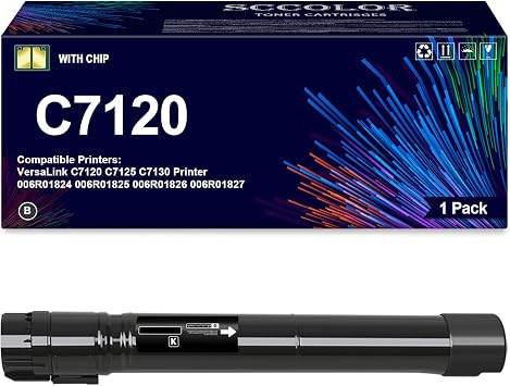 C7120 Black Toner Cartridge Compatible with Xerox 006R01824 Replacement for Xerox VersaLink C7120 C7125 C7130 Printer