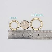 Vista 5 de 15 anillos tóricas de resorte gatillo con clip de mosquetón redondo para llaveros, hebilla, bolsas, monederos, Oro