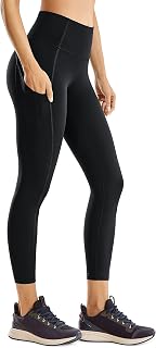 Womens Naked Feeling Workout Capris Leggings 23'' - High Waisted Gym Tummy Control Yoga Pants with Pockets