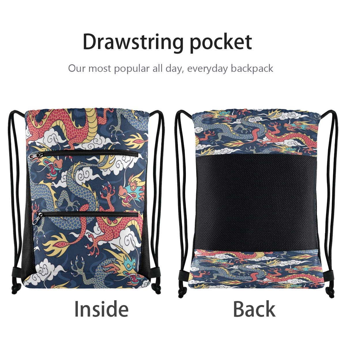 Drawstring Rucksack Mit Klavier-Tasten-Design – Sportlicher Beutel Für Gym, Yoga & Reisen
