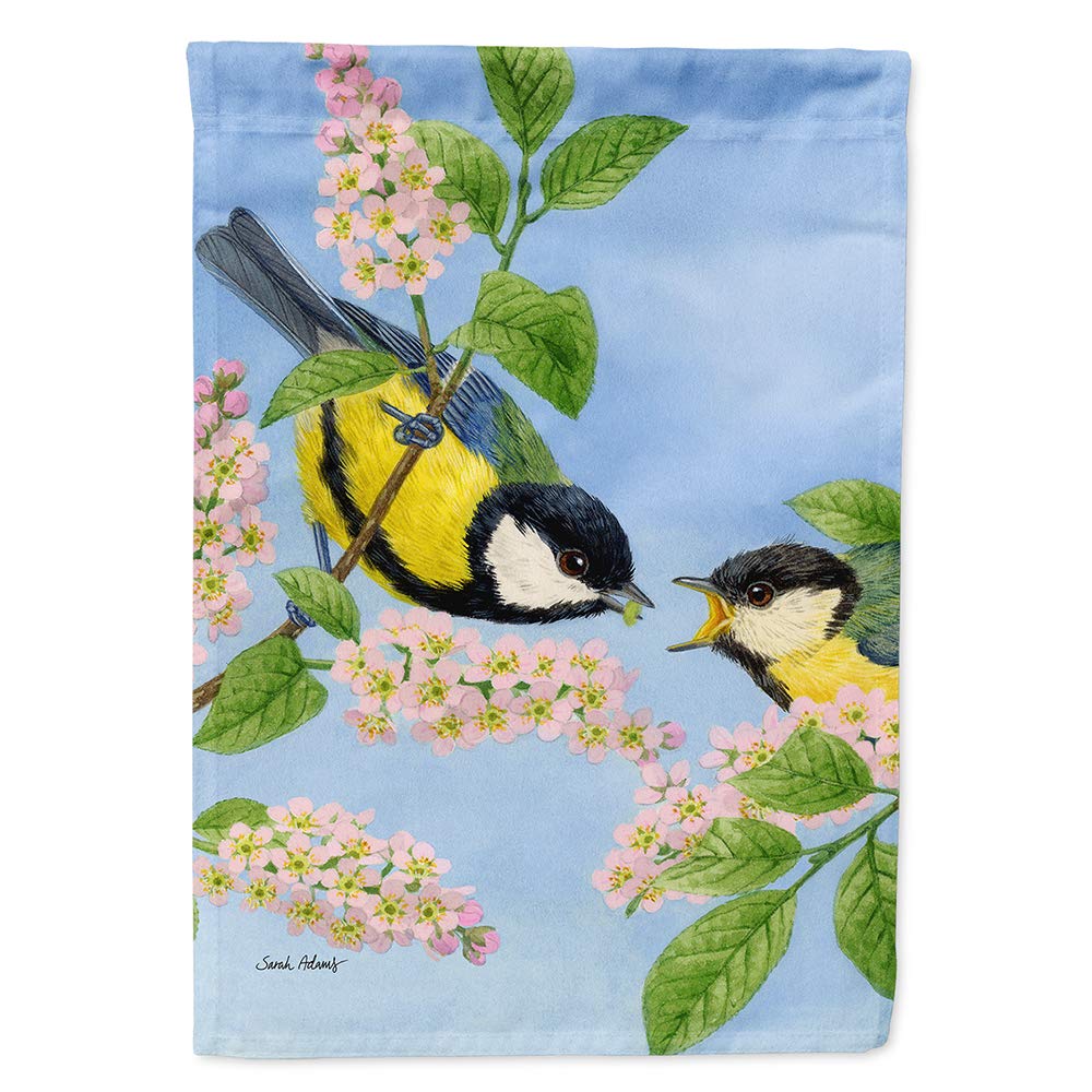Drapeau d'oiseaux mésanges bleues pour décorer le jardin et la façade de votre maison en toile