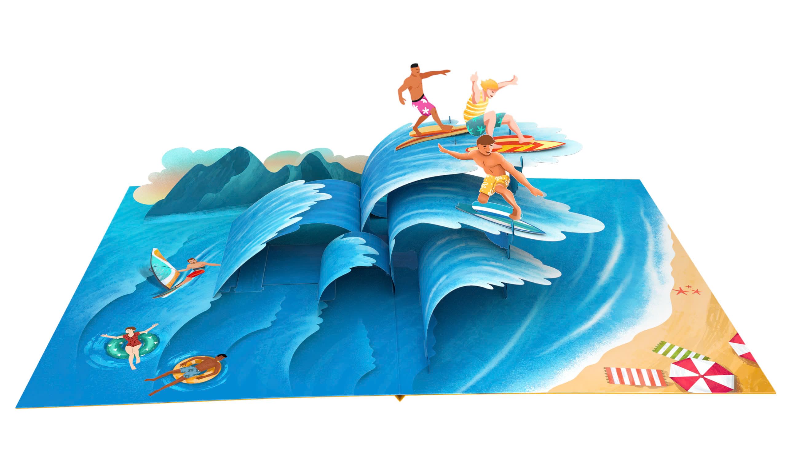 ASVP Shop Surfer Greeting Card - Huge Waves with Surfers Riding the Ocean - Perfect for Surf Lovers and All Ocassions like Birthdays