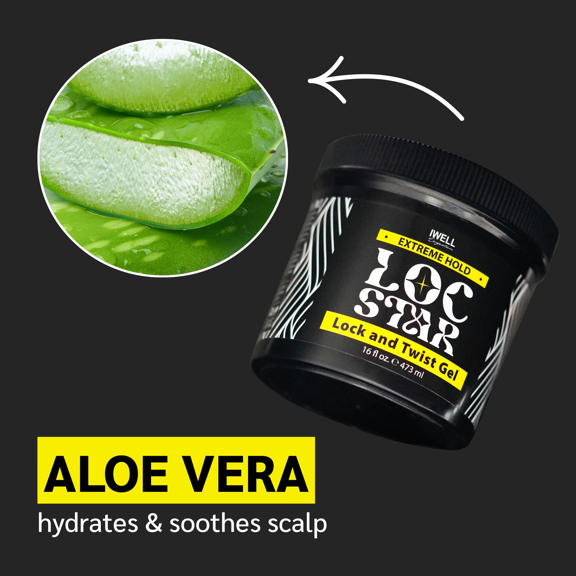 Loc Star Braid & Loc Gel, 3.4 fl oz | Extreme Hold for Braids, Locs, Twists, Cornrows & Edges | Smooths & Tames Frizz | No Heavy Residue | Long-Lasting | With Aloe Vera & Castor Oil