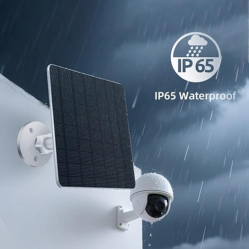 Miniatura 5 de Panel solar para cámara de seguridad al aire libre, cargador de panel solar de 5 W compatible con cámara de batería recargable, con cable de 9.8