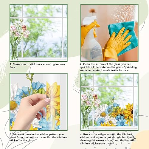 Miniatura 55 de GORGECRAFT Pegatinas grandes de hojas verdes para ventana, hojas tropicales, hojas de plantas, autoadhesivas, palmera, monstera, helecho, hoja