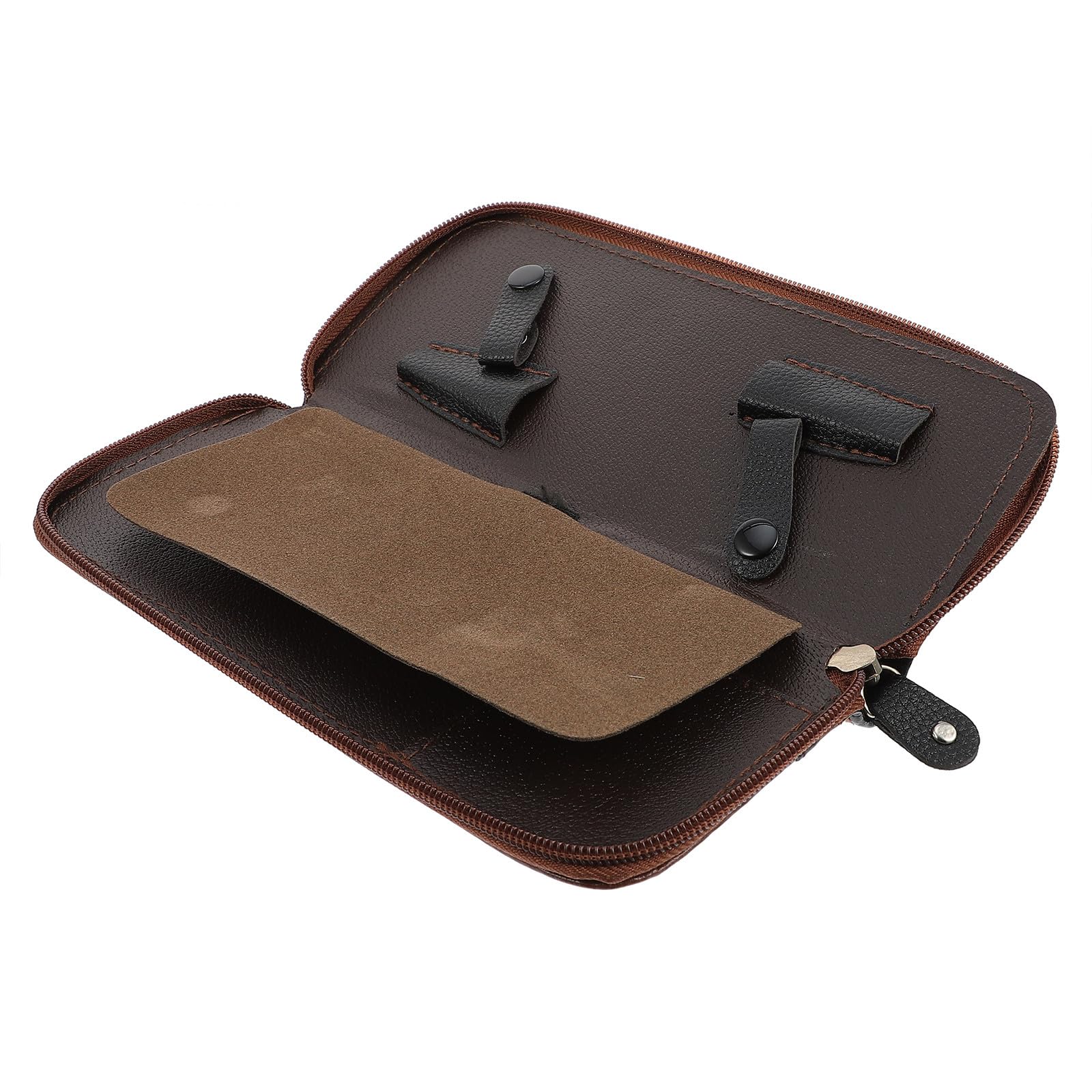 Gatuida Borsa Porta Forbici Marrone in Pu per Parrucchiere Organizzatore per Strumenti da Taglio, Accesso Facile per Saloni e Viaggi Professionali
