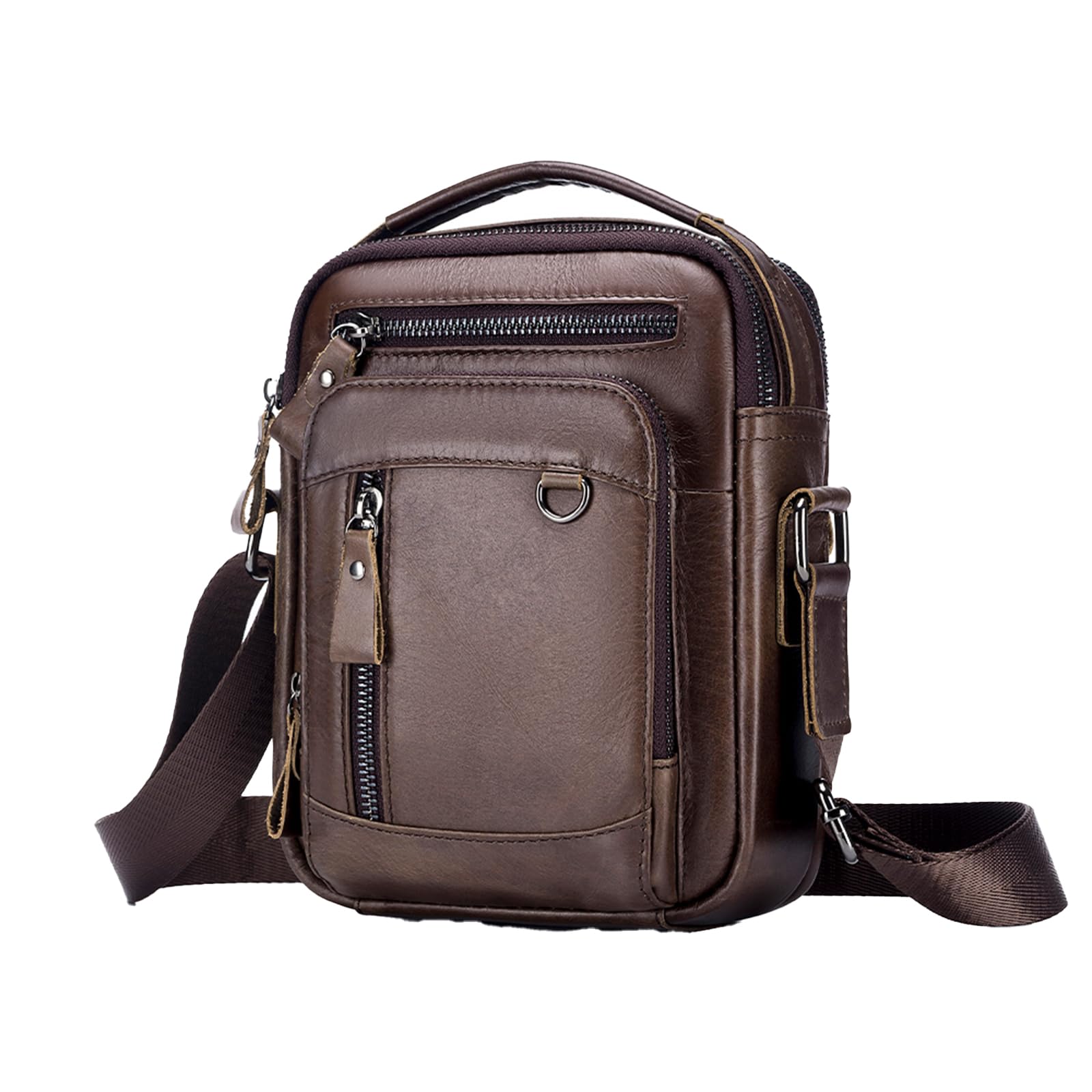 pundarika Piccola borsa a tracolla in vera pelle per uomo, borsa a tracolla da uomo, borsa a tracolla a tracolla, tracolla regolabile