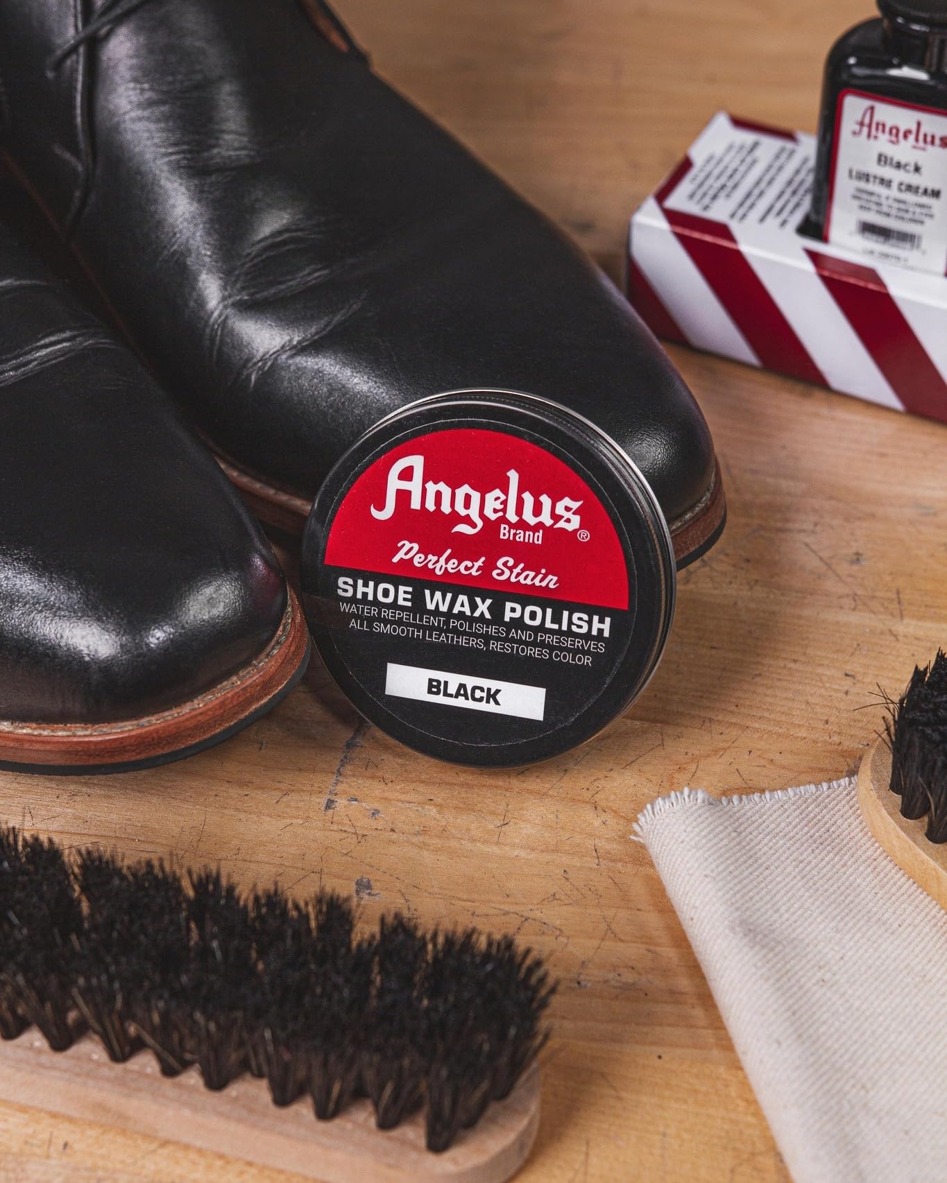 Angelus Shoe Shine Kit Black Boot And Shoe Polish Wax Desertcart UAE