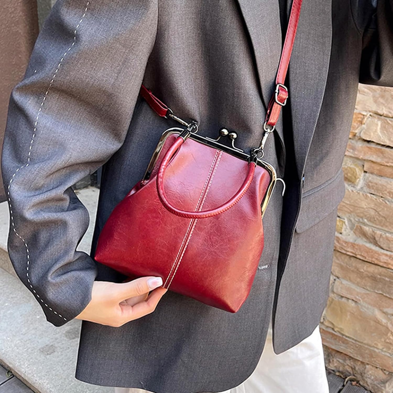 Small Crossbody Purse Women Minis Toted Bag Top Handle Shoulder Bag Compact Handbags with Adjustable Strap Phone Purse - Image 8