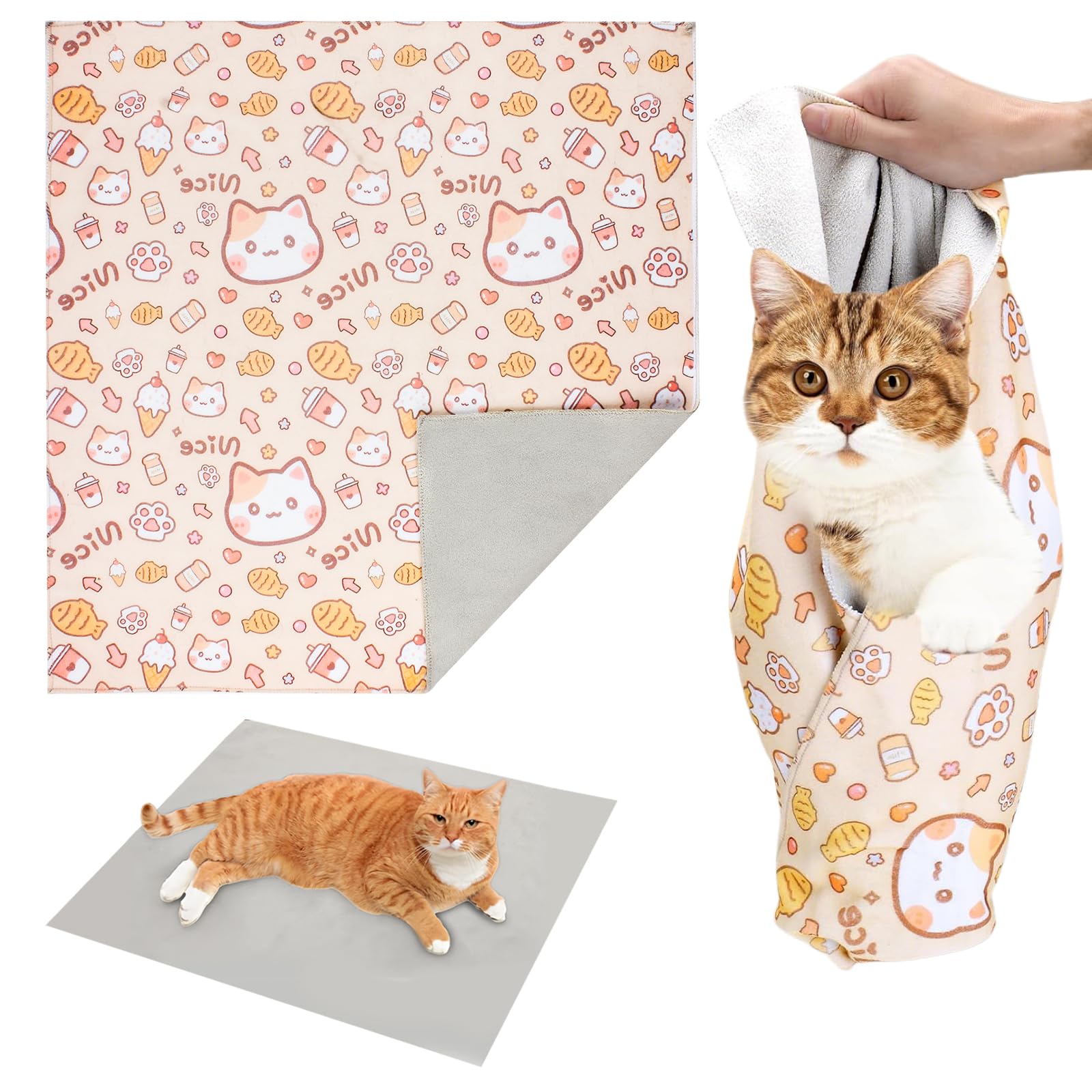 Amazon | MITUKE 猫用グルーミングバッグ 猫爪切用 自己粘着性猫用