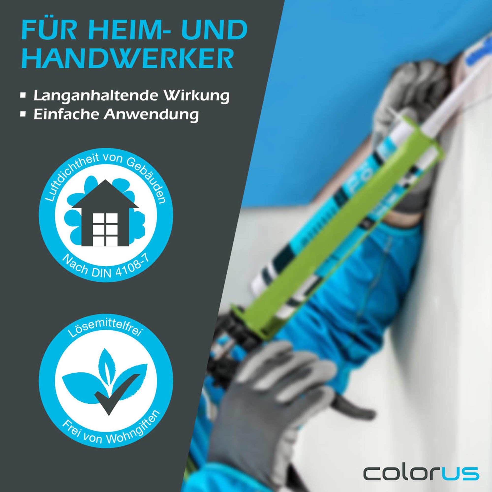 Colorus Profi Folienkleber 310 ml - 10x Dampfsperre & Dampfbremse AggroSeal Anschlusskleber – DIN 4108-7 konform – Extrem starke Haftung für Folie, Holz & Mauerwerk