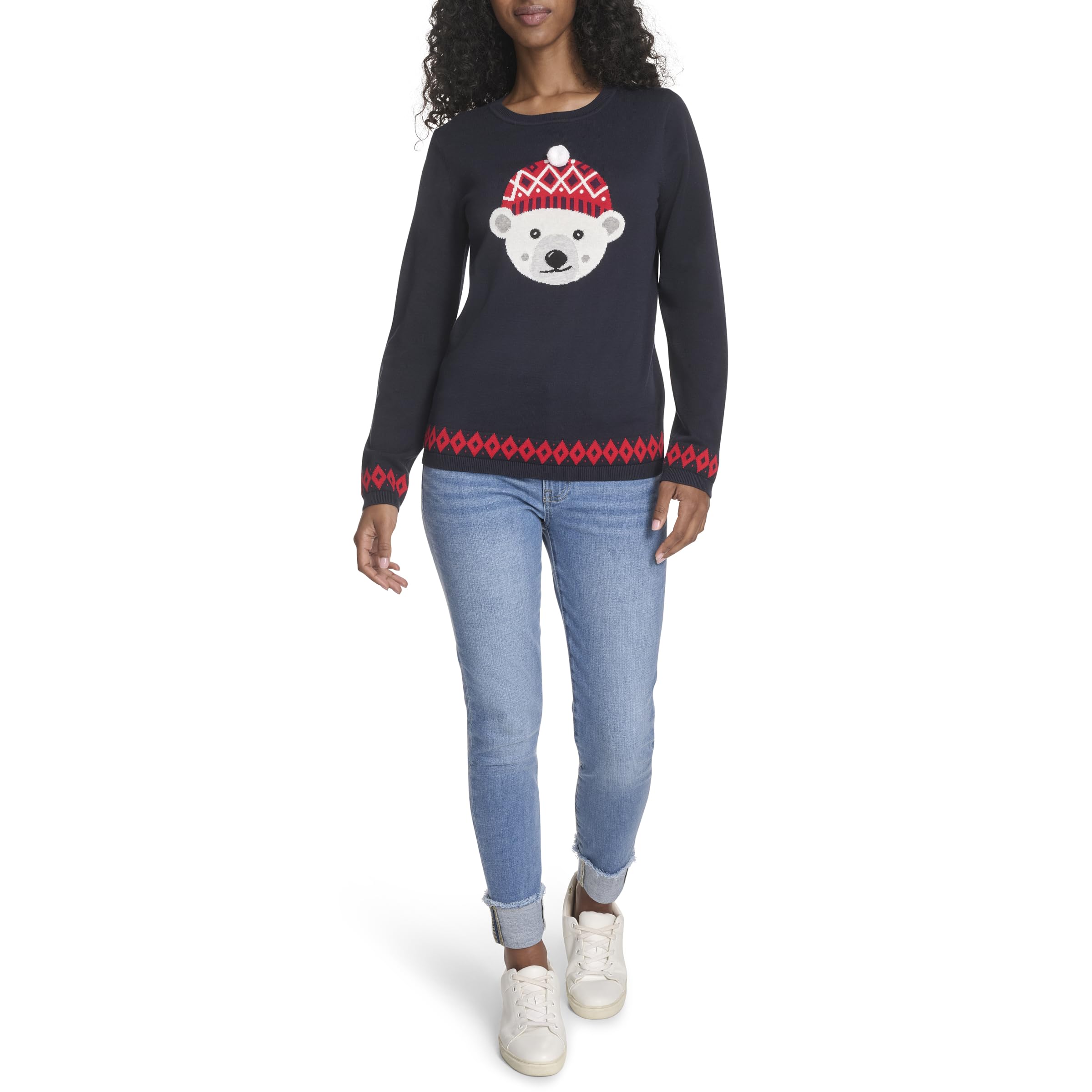 Tommy Hilfiger Women's Pullover Crewneck Everyday Sweater, Sky Captain, Small