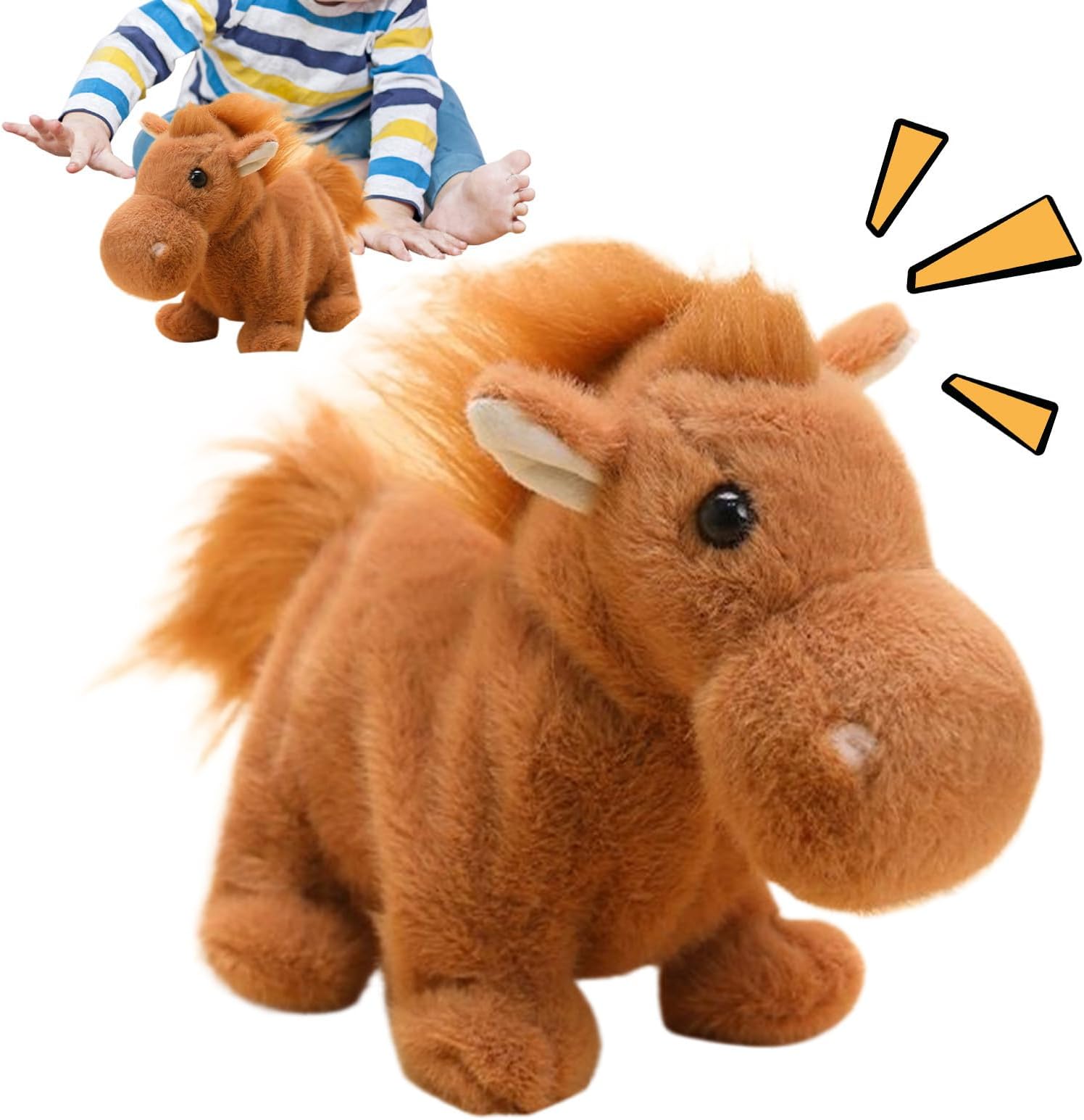 Stuffed Animal Doll, Soft Cute Interactive Robot Horse Doll, Electric Robot Plush Dog Toys, for Women Men Boys Girls Teens Adults Living Room Bedroom Shelf Table Study Nursery