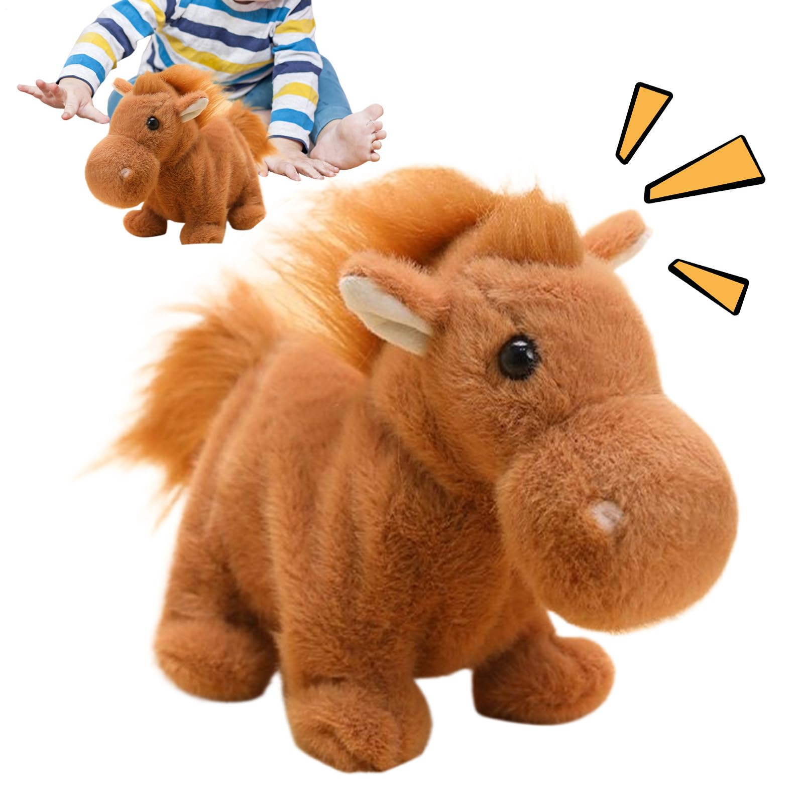 Stuffed Animal Doll, Soft Cute Interactive Robot Horse Doll, Electric Robot Plush Dog Toys, for Women Men Boys Girls Teens Adults Living Room Bedroom Shelf Table Study Nursery