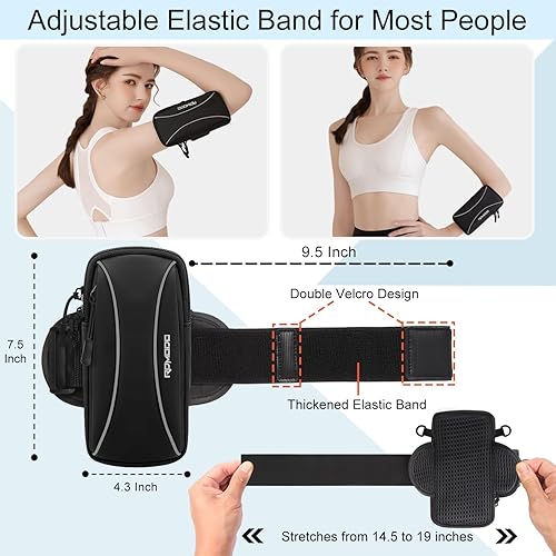 Miniatura 3 de Soporte para teléfono para correr, bolsa pequeña cruzada para hombro, bandas de brazo para correr y caminar, resistente al agua, brazalete para