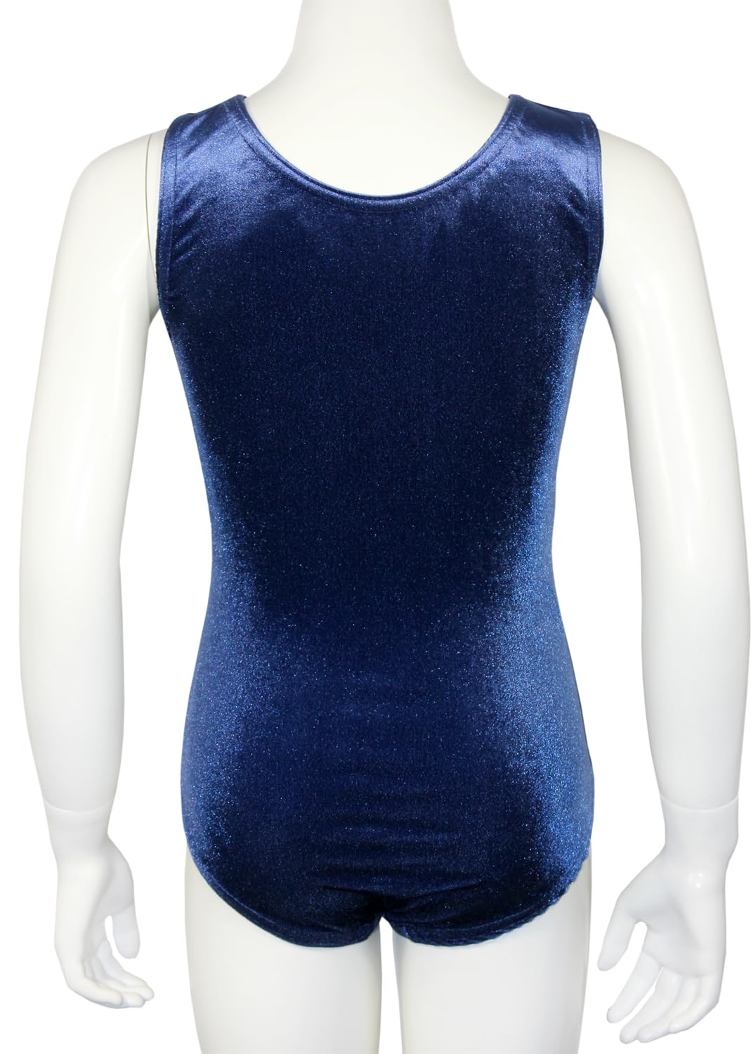 Justaucorps de gymnastique Java stretch Velvet & lycra pailleté - Pour fille - Manches courtes - Maillot de gymnastique - ML111288 - Couleur : bleu/blanc/bleu roi, taille 152