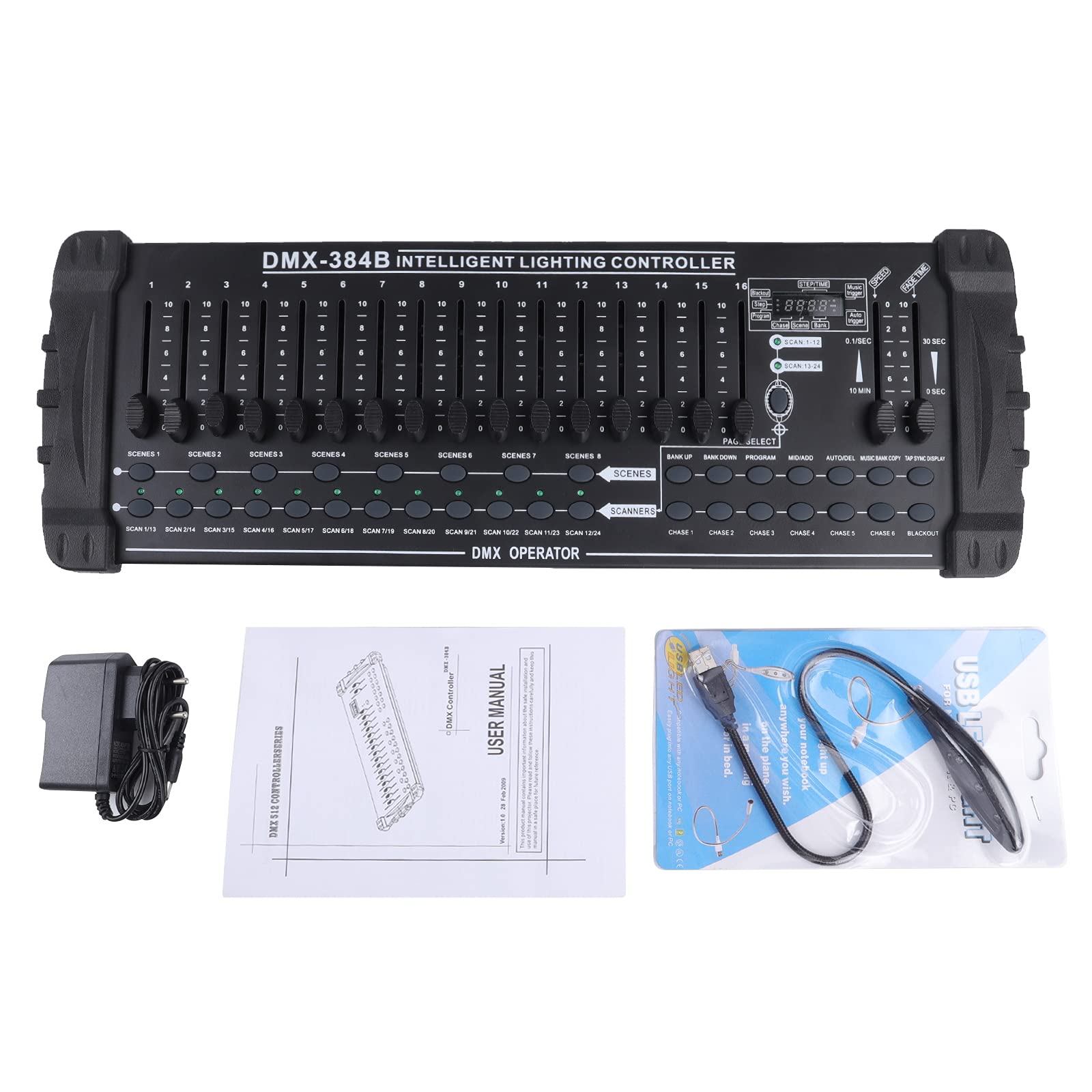 UKing Controller D-MX per Luci da Palcoscenico D-MX512, Controller D-MX 384 per Console, Scene per Controllo D-MX, Luce D-MX, Luce per Feste, DJ Discoteca, Luce per Palcoscenico, DJ Apparecchiatura