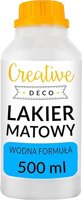 Creative Deco Lakier Akrylowy Matowy | 500 ml | Profesjonalne Wykończenie Powierzchni na Bazie Wody | Permanentny Bezbarwny | Zastosowanie Wewnątrz i na Zewnątrz | Idealny do Decoupage, DIY