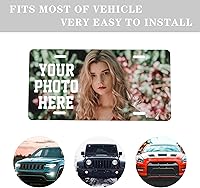 Vista 2 de Placa de matrícula personalizada para la parte delantera del automóvil, decoración personalizada, añade tu foto, texto, logotipo, decoración