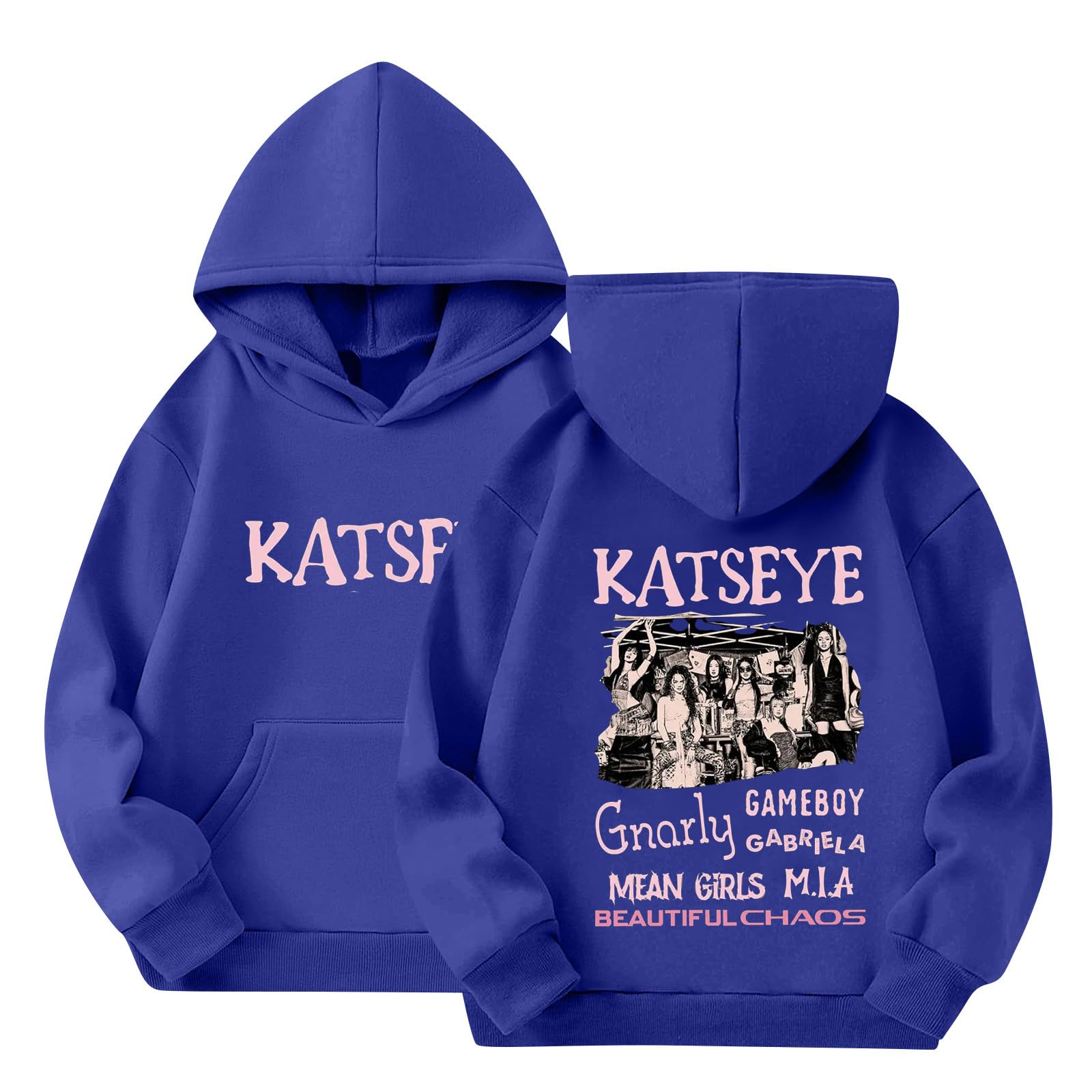 K-Katseye Hoodie für Unisex Kinder Fan Support Merch Pullover mit Druck Y2K Streetwear Mode Koreanischer Stil für Fans Langarm Sweatshirt Lässige Oberteile für Jungen Mädchen 2-14 Jahre