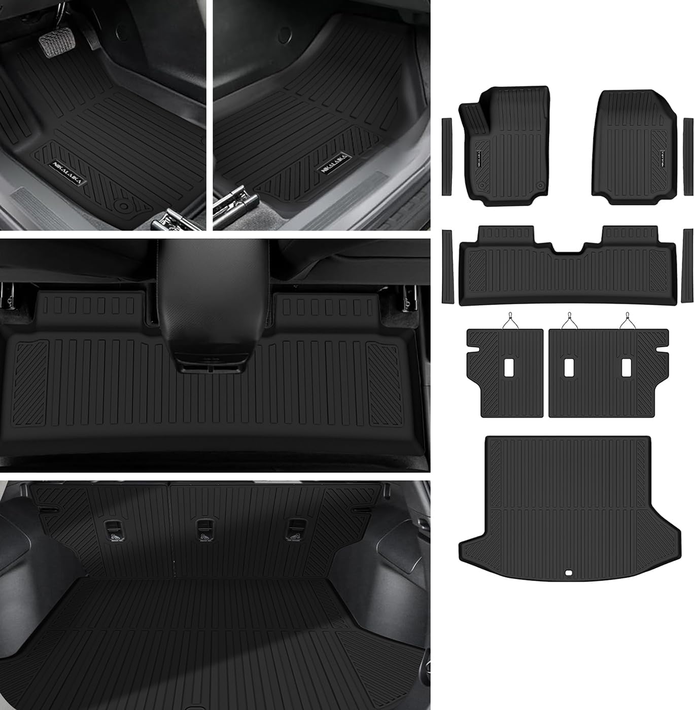 Floor mats & Trunk Mat & Backrest Mat Custom Fit for 2025 2026 Chevy Equinox Fuel (Non EV)/GMC Terrain Cargo mat All Weather TPE Protection Waterproof Floor Liners Chevy Equinox Accessories,Black