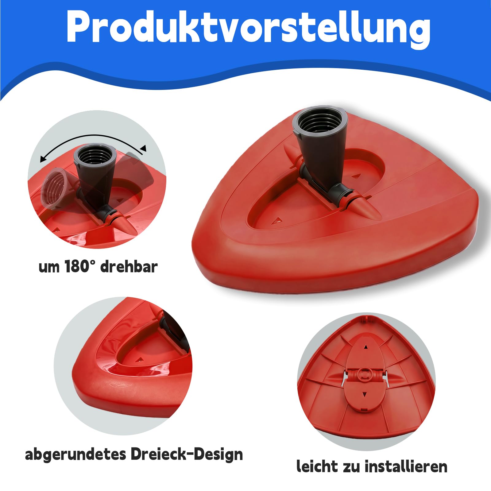 Zapasowa Podstawa Plastikowa do Mopa Obrotowego – Wymienna Baza do Mopa Trójkątnego, Mop Obrotowy Akcesoria, Podstawy Mopa do Podłóg, do Obrotowego Mopa z Mikrofibry EasyWring (System Jednokomorowy)