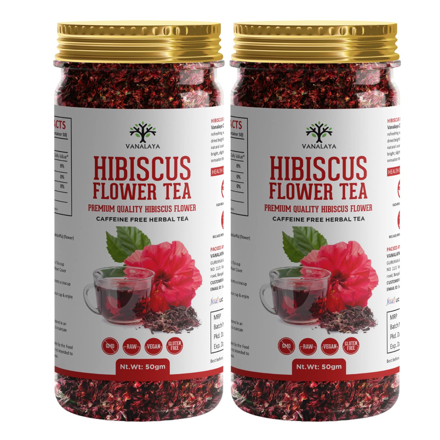 Vanalaya Hibiscus Tea For Glowing Skin, Weight loss Made with 100% Natural Hibiscus Petals (Pack Of 2x50 grams) (B09K55QFNC) Amazon Price History, Amazon Price Tracker