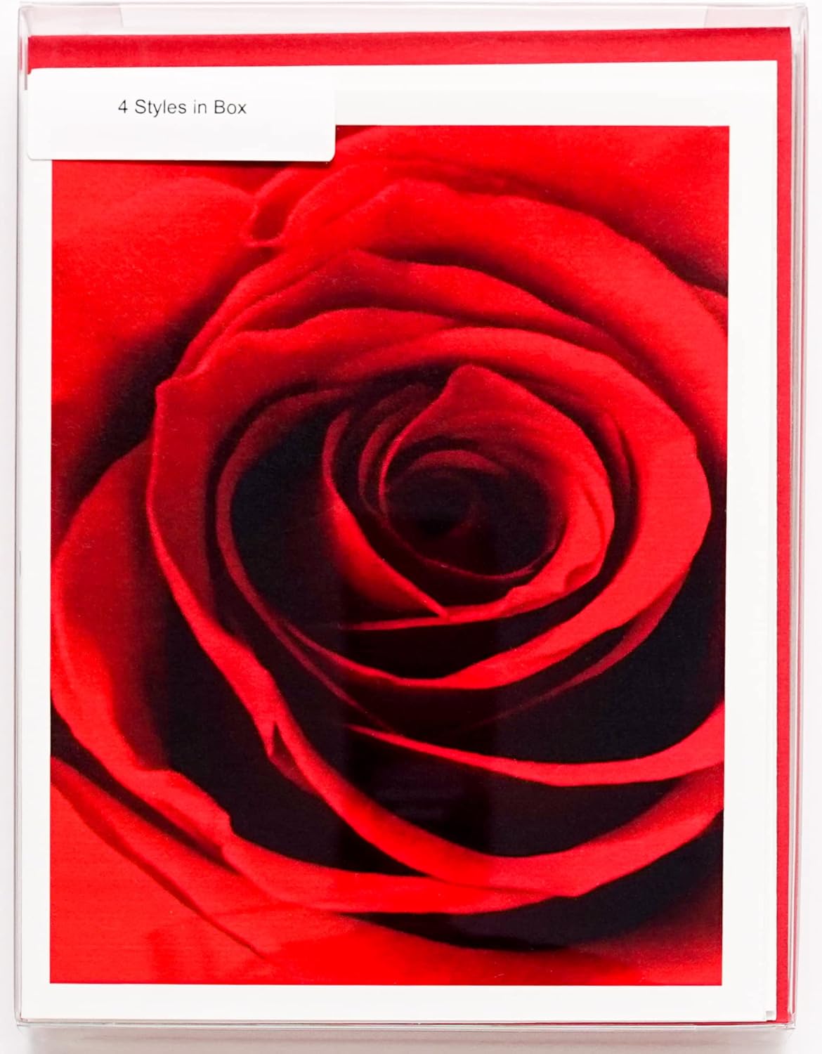 Blooming Roses Assorted High-End Photographic Heavy Smooth Note Cards 16 w/18 Colored Envelopes, Boxed Set (4.25"x 5.50") Blank Inside - Made in USA