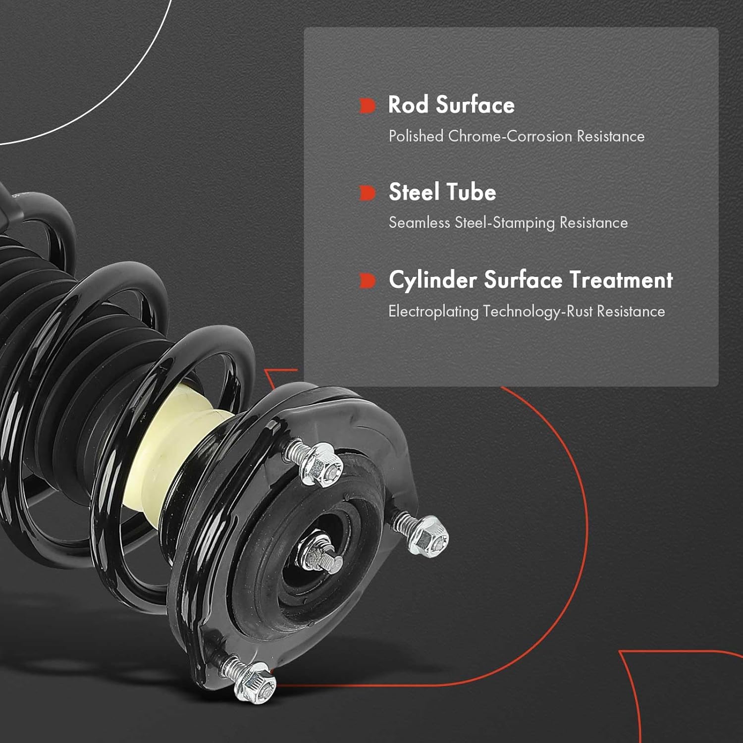 A-Premium Rear Struts Compatible with Hyundai Accent 2000-2005 - 2x Replacement Suspension Complete Strut Assembly Shock with Coil Spring