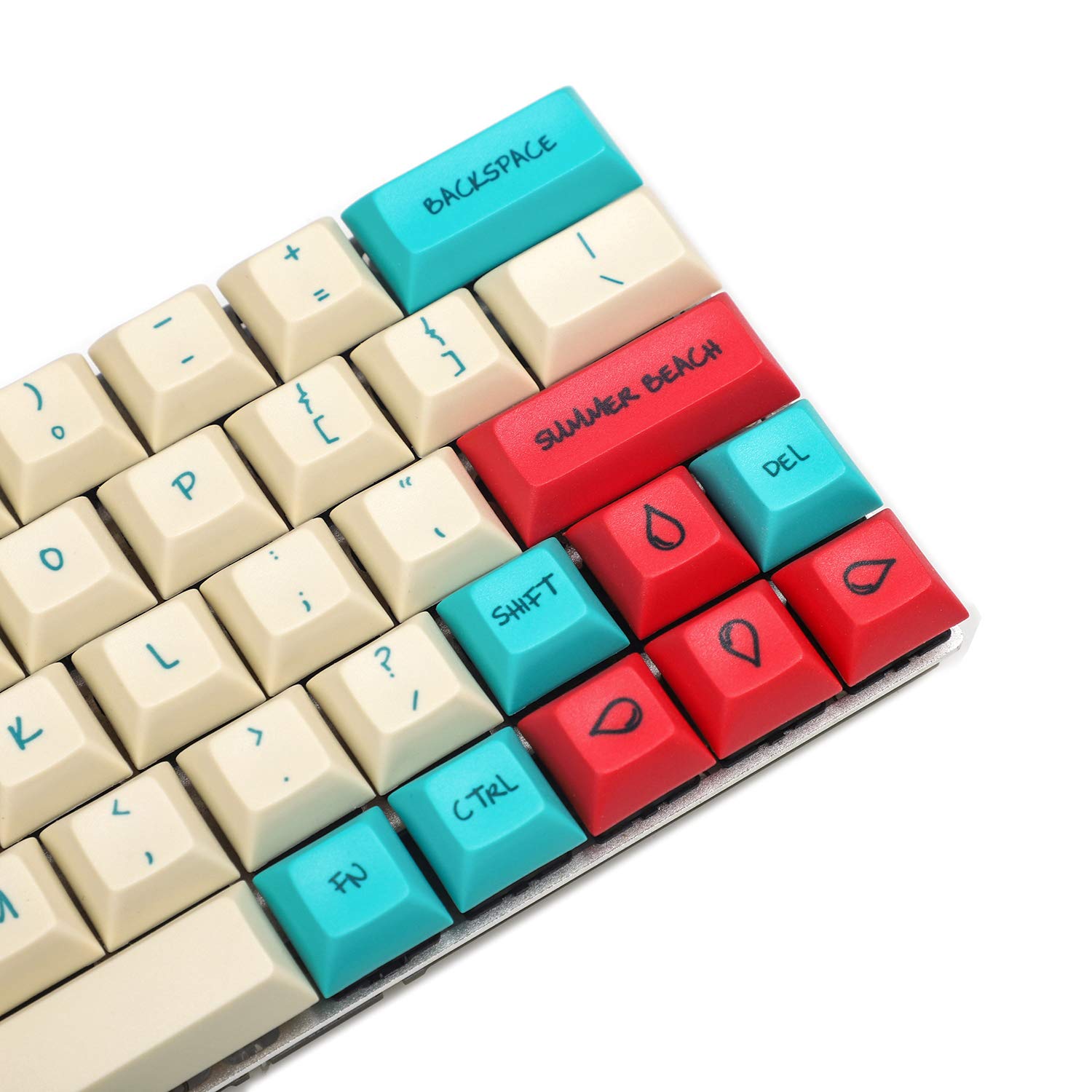 YMDK Cute DSA Keycaps PBT Dye Sub Hawaii Key caps for MX Mechanical Keyboard GK61 64 68 Tada68