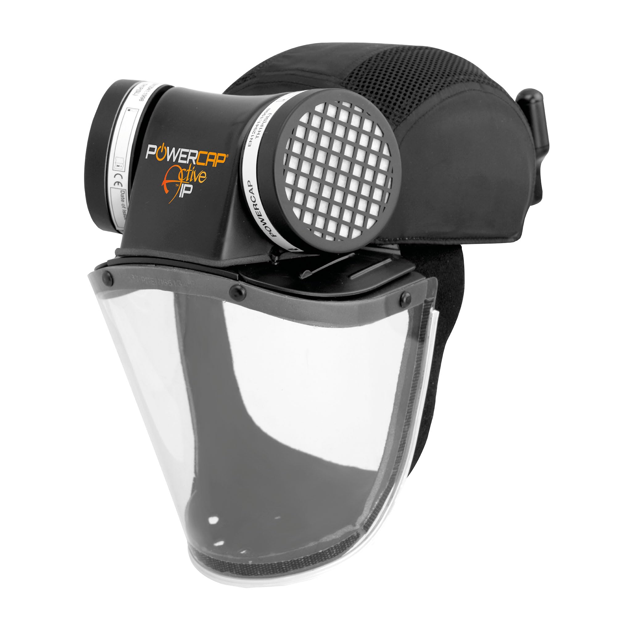 JSP POWERCAP ACTIVE IP PAPR Masque Respiratoire Ventilé - Filtre & Visière Anti-Impact - Batterie 8h & USB - Anti Poussière & Particules - Travaux, Agriculture, Bricolage - EN 12941 & EN 166