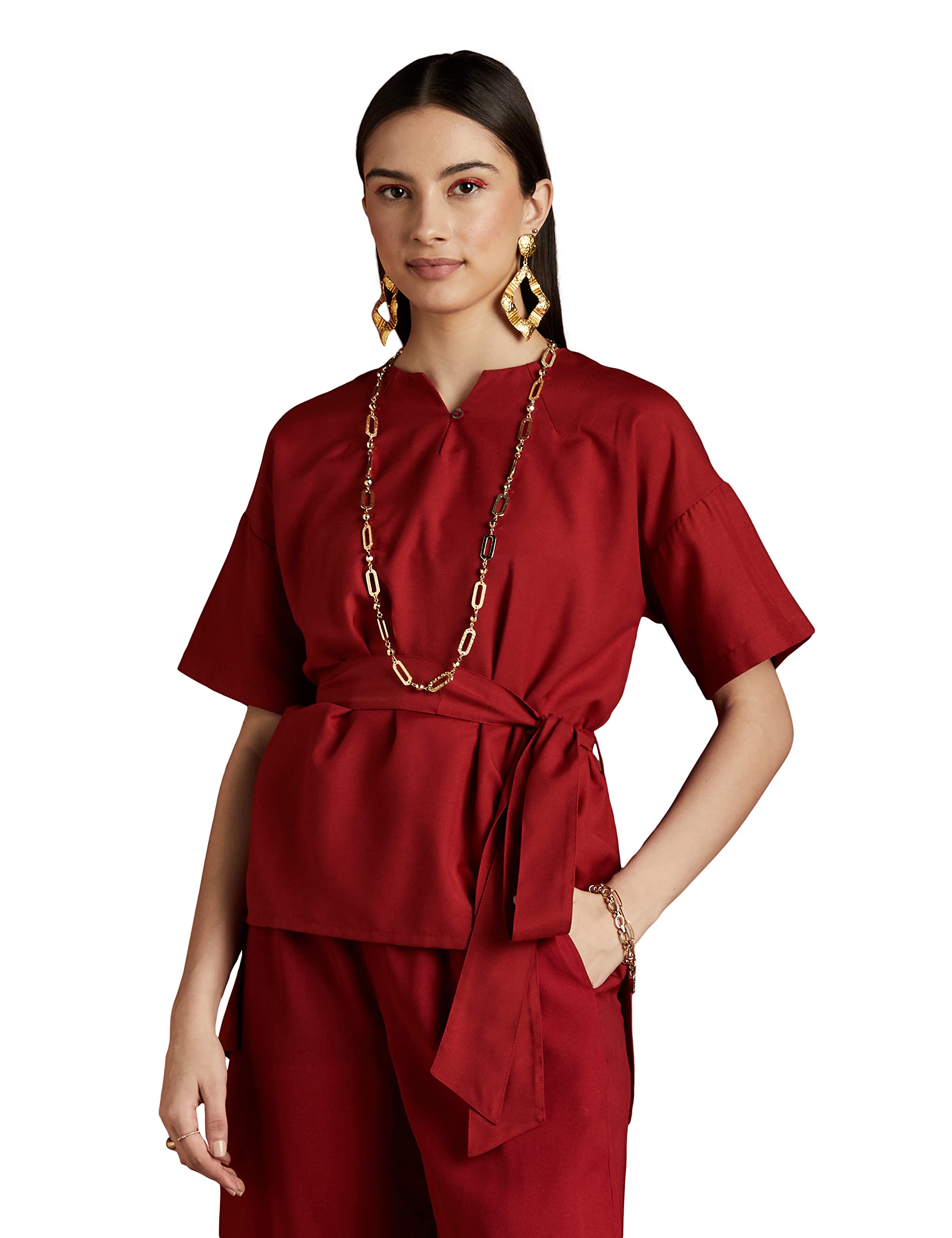 Women's Solid Regular Fit Blouse-image-45
