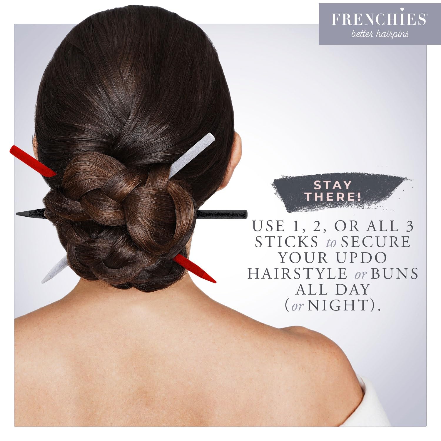 Chinese Hair Sticks Flocked Soft Hair Jewelry for Updos Weddings Girls Frenchies Ultra Flocked Extra Soft Hair Chopsticks for Women  main image 3