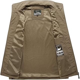 KJDWJKJRF Men's Outdoor Work Vest Multi-Pocket Fishing Vest Light Field Vest Camouflage Vest Summer Multifunctional Vest Breathable Fishing Vest