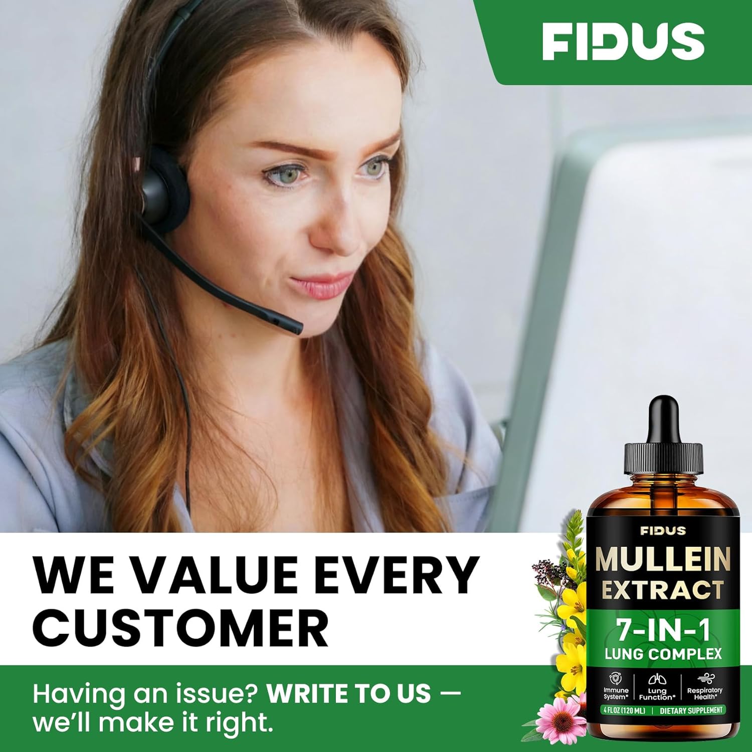 Fidus Mullein Drops for Lungs & Lymphatic Drainage – 7 Herb with Echinacea, Oregano, Ginger, Elderberry, Marshmallow Root & Thyme– Lung Detox for Smokers– Respiratory & Immune Support, 4 fl oz - Image 10