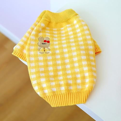 Miniatura 6 de Sudadera para perro, suéter a cuadros, suéter de punto para cachorros, ropa de perro para clima frío, suéter cálido de invierno para perro, suéter