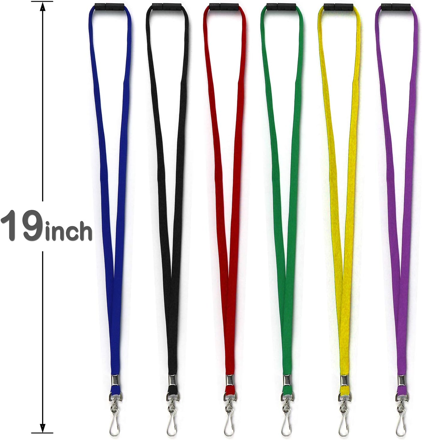 Safety Breakaway Lanyard with J-Hook Flat Lanyards for ID Badges Cruise Lanyard Bulk Preimum Lanyards for Women/Men Business Card NameTag Holder Lanyards Employee Students (Blue, Breakaway 50 Pack) - Image 3