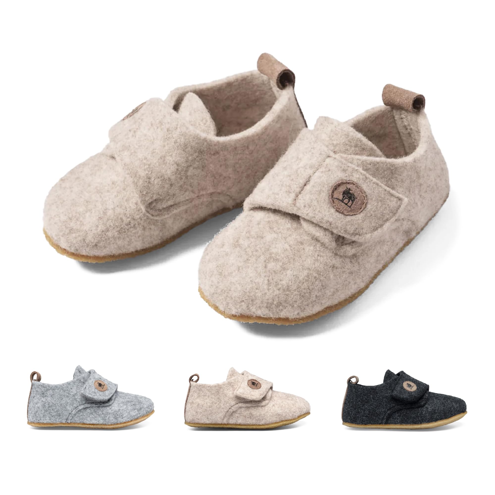 THE COZY SHEEP Hausschuhe für Jungen und Mädchen | Angenehme Pantoffeln Kinder | Filzhausschuhe Hauspatschen Kinder | Comfortable Slippers Kids