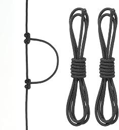 PATIKIL Arco D Loop Corda 2 FT, 2 Confezioni Arco D Loop Corda Rilascio Materiale Nock Filo Anello Fibbia per Arco Compound, Nero