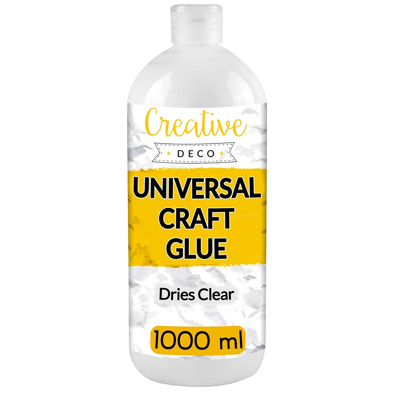 Creative Deco PVA White Craft Glue 1 Litre School Glue Dries Clear Universal Glue for Paper