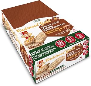 Oatmeal & Honey Protein - Energy Bar, Gluten Free Snack, High in Fiber, Natural, 100g Bar (12 count)